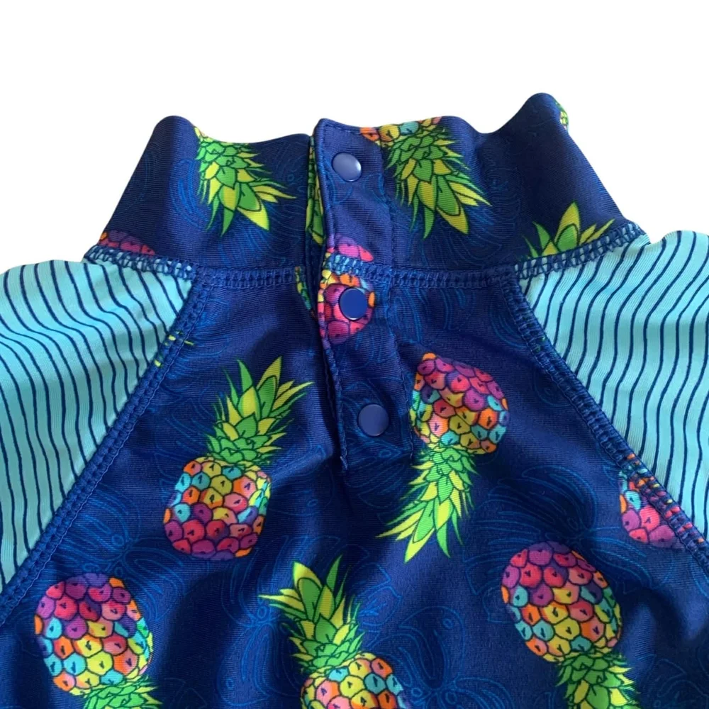 UV SKINZ Tropical Pineapple Rash‎ Guard 2T Vibrant Coastal Nautical Swim